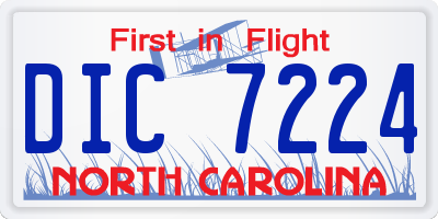 NC license plate DIC7224