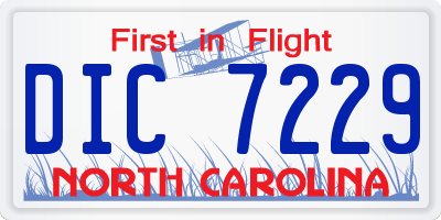 NC license plate DIC7229