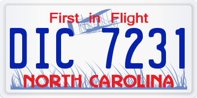 NC license plate DIC7231