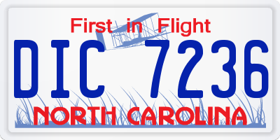NC license plate DIC7236