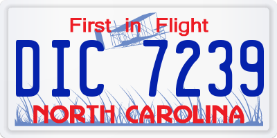 NC license plate DIC7239