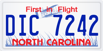 NC license plate DIC7242
