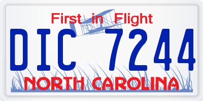 NC license plate DIC7244