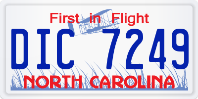 NC license plate DIC7249