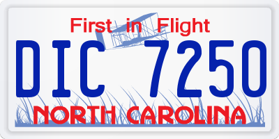 NC license plate DIC7250