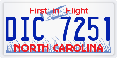 NC license plate DIC7251