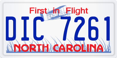 NC license plate DIC7261