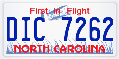NC license plate DIC7262