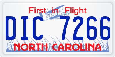 NC license plate DIC7266