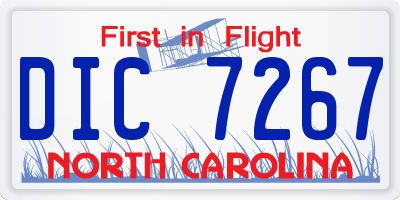 NC license plate DIC7267