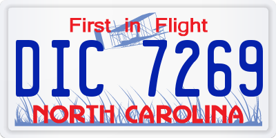 NC license plate DIC7269
