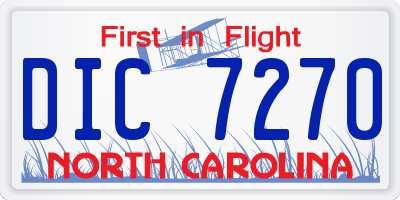 NC license plate DIC7270