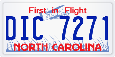 NC license plate DIC7271