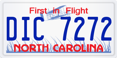 NC license plate DIC7272
