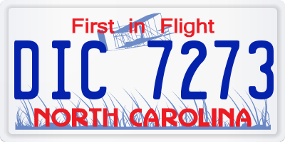 NC license plate DIC7273