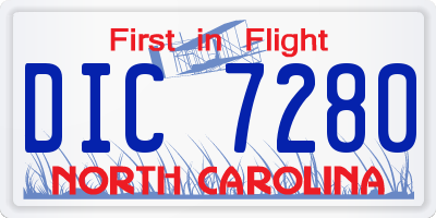 NC license plate DIC7280