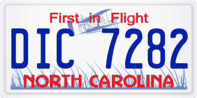 NC license plate DIC7282
