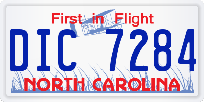 NC license plate DIC7284