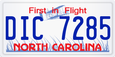 NC license plate DIC7285