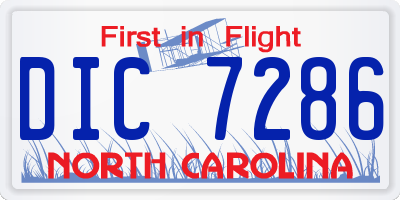 NC license plate DIC7286