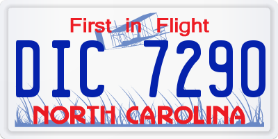 NC license plate DIC7290