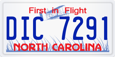 NC license plate DIC7291