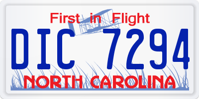 NC license plate DIC7294