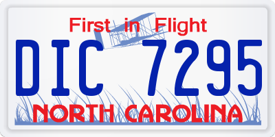 NC license plate DIC7295