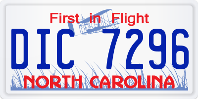 NC license plate DIC7296