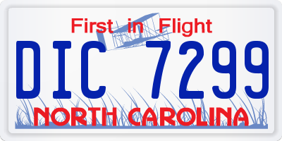 NC license plate DIC7299
