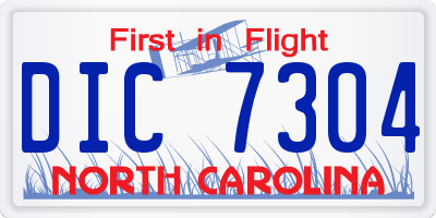 NC license plate DIC7304