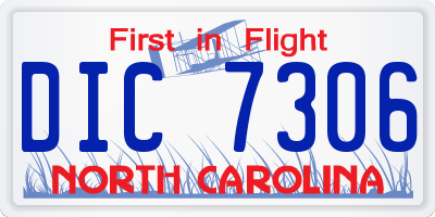 NC license plate DIC7306