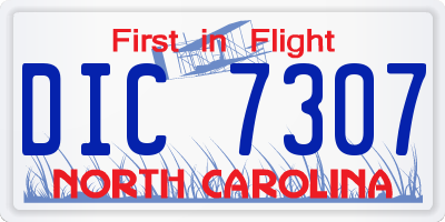 NC license plate DIC7307