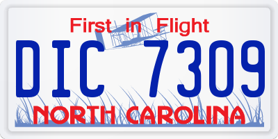 NC license plate DIC7309
