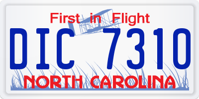 NC license plate DIC7310