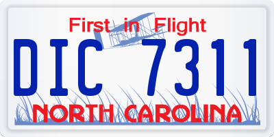 NC license plate DIC7311