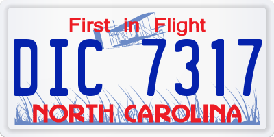 NC license plate DIC7317