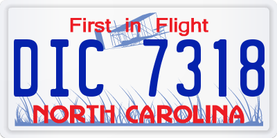 NC license plate DIC7318