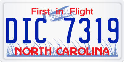 NC license plate DIC7319