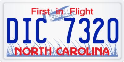 NC license plate DIC7320