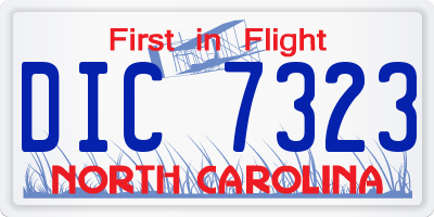 NC license plate DIC7323