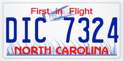 NC license plate DIC7324