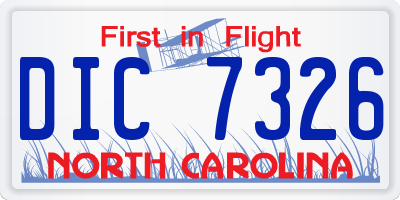 NC license plate DIC7326
