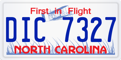 NC license plate DIC7327