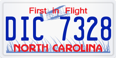 NC license plate DIC7328