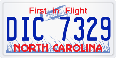 NC license plate DIC7329