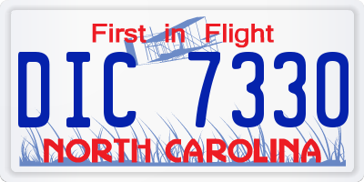 NC license plate DIC7330