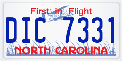 NC license plate DIC7331