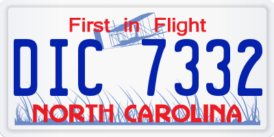 NC license plate DIC7332