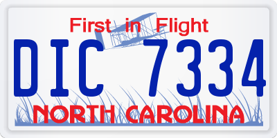 NC license plate DIC7334